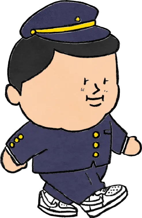 校舎前に立つ生徒