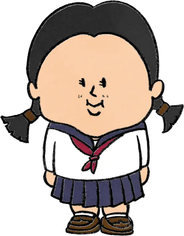 校舎前に立つ生徒